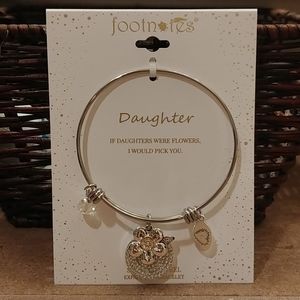 FOR DAUGHTER! Silver bangle charm bracelet!